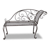vidaXL Chaise longue 128 cm staal antiekbruin