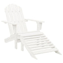vidaXL Adirondack Garden Chair with Ottoman Solid Spruce Wood