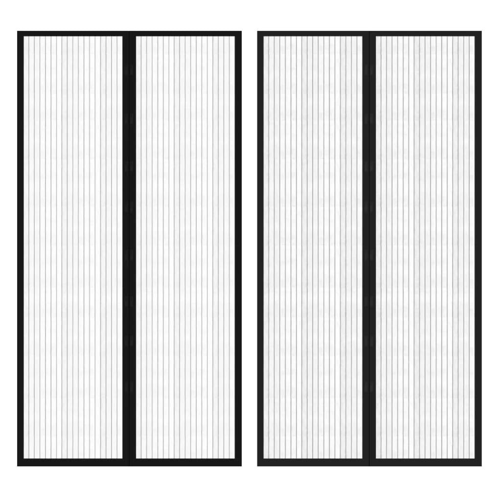 vidaXL Insectendeurgordijnen 2 st magnetisch 200x80 cm zwart