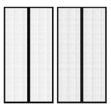 vidaXL Insectendeurgordijnen 2 st magnetisch 200x80 cm zwart
