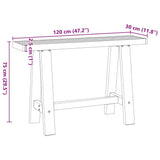 vidaXL Wandtafel NOAIN A-vormige poten 120x30x75 cm massief hout