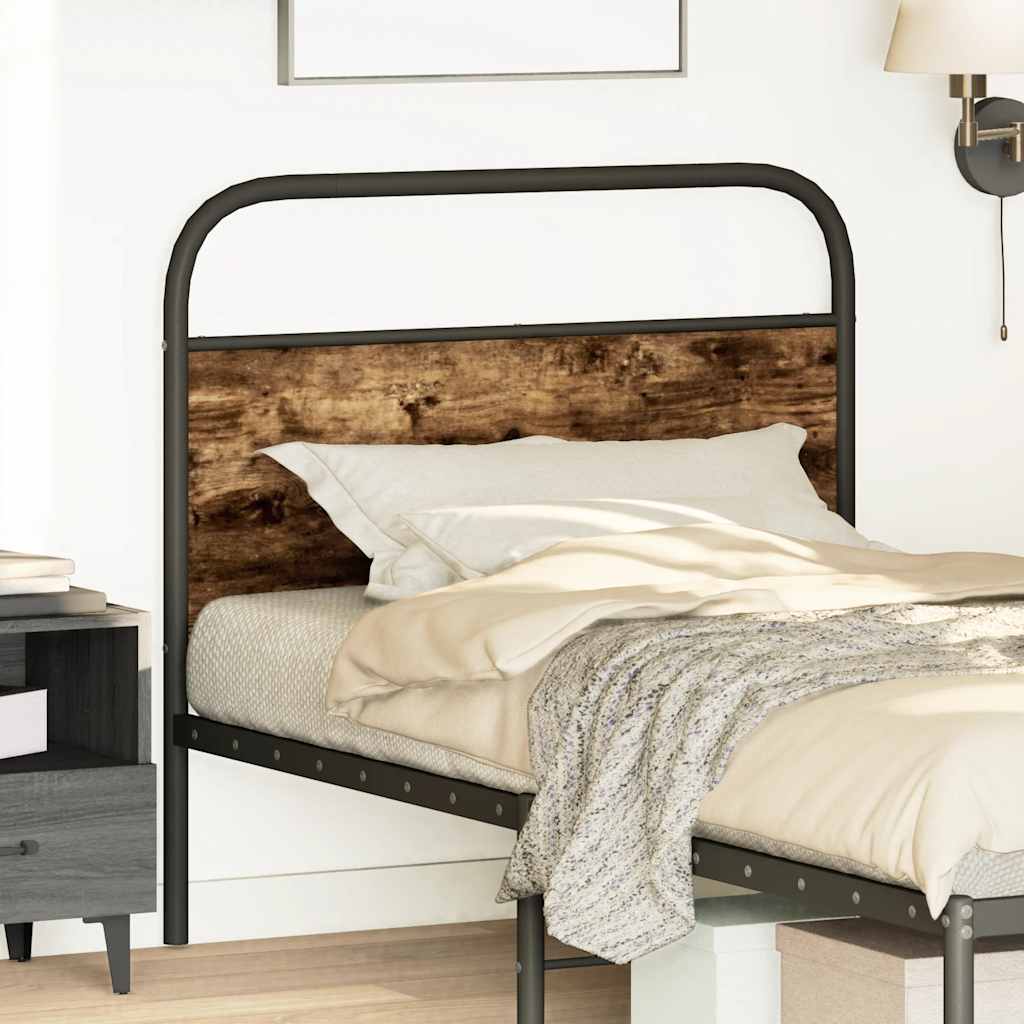 vidaXL Replacement Headboard 75 cm Steel and Engineered Wood Smoked Oak