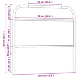 vidaXL Replacement Headboard 75 cm Steel and Engineered Wood Smoked Oak
