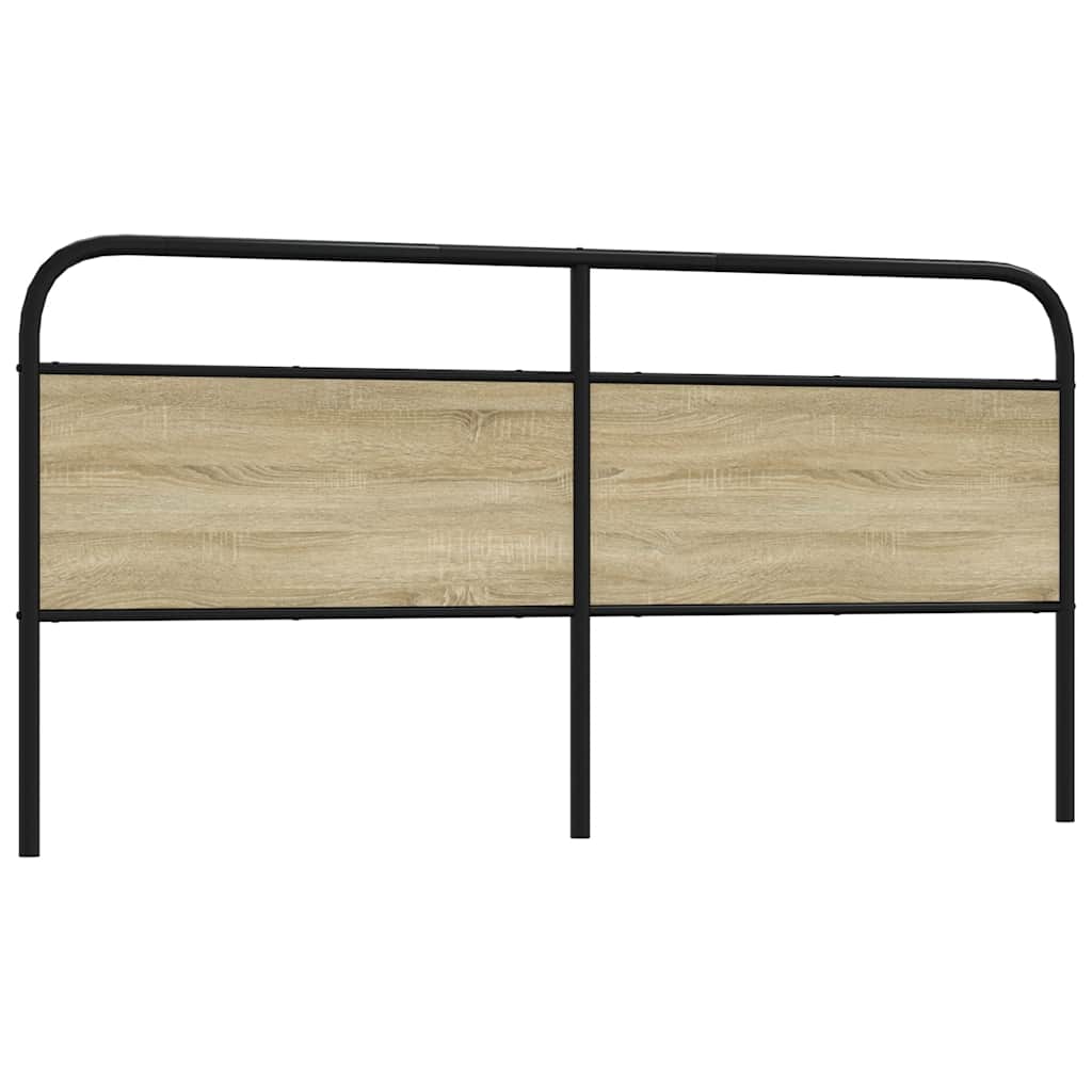 vidaXL Replacement Headboard 75 cm Steel and Engineered Wood Smoked Oak