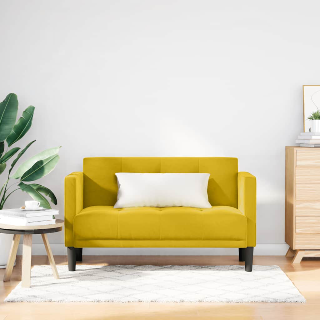 vidaXL Loveseat yellow 111 cm velvet