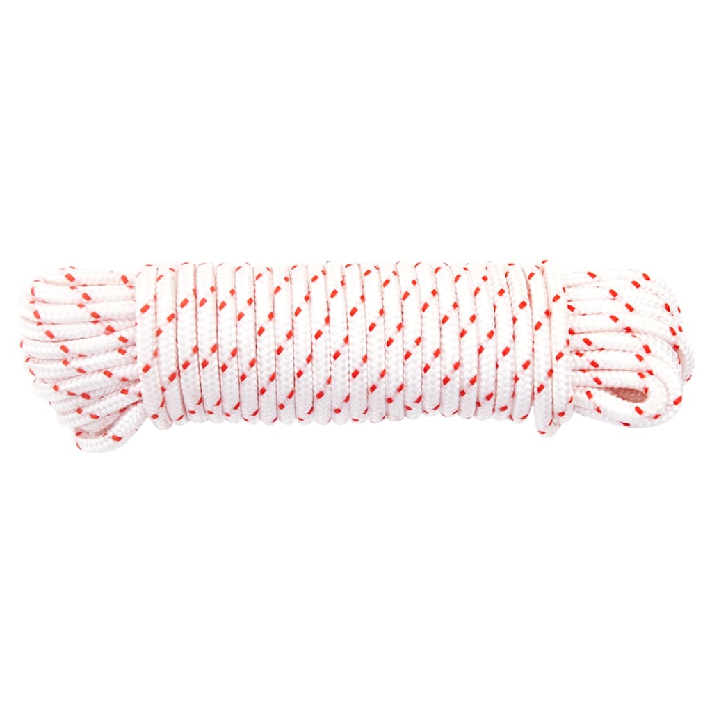 vidaXL Drawstring Starter Cord White and Red Ø3 mm 10 m Nylon