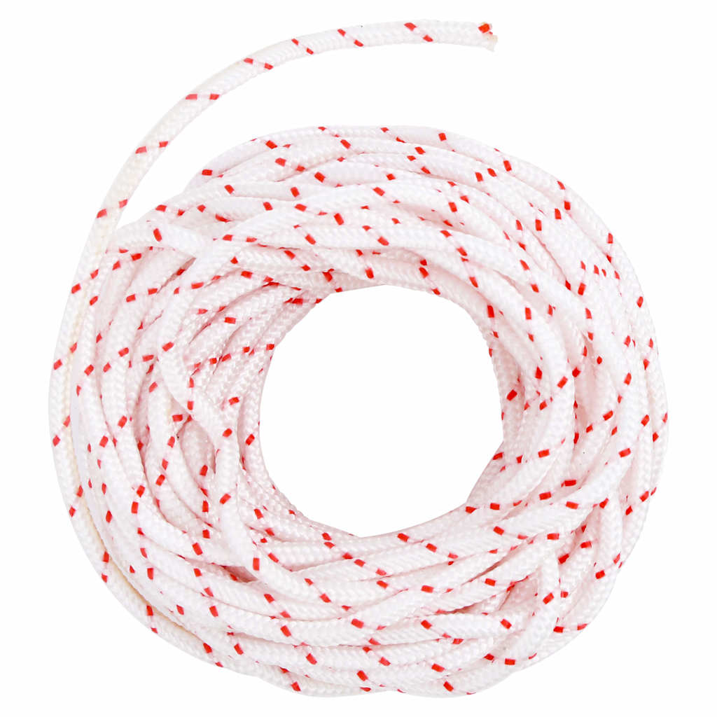 vidaXL Drawstring Starter Cord White and Red Ø3 mm 10 m Nylon