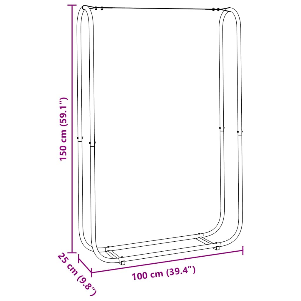 vidaXL Haardhoutrek 100x25x150 cm gegalvaniseerd staal