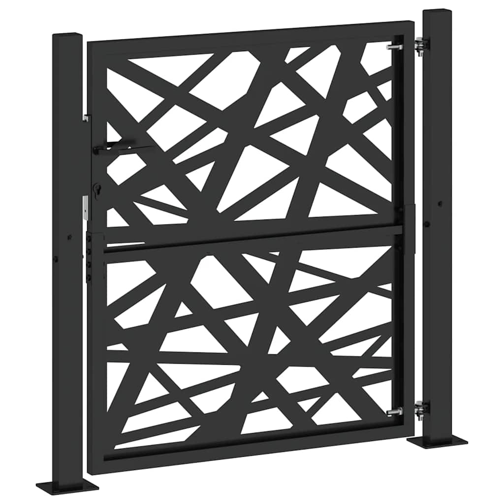 vidaXL Poort met lichtontwerp 100x100 cm staal zwart