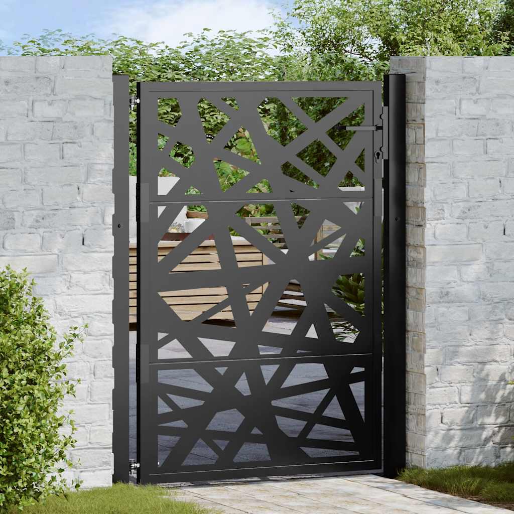 vidaXL Poort met lichtontwerp 100x100 cm staal zwart