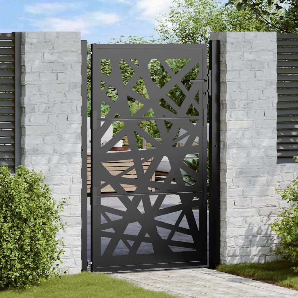 vidaXL Poort met lichtontwerp 100x100 cm staal zwart
