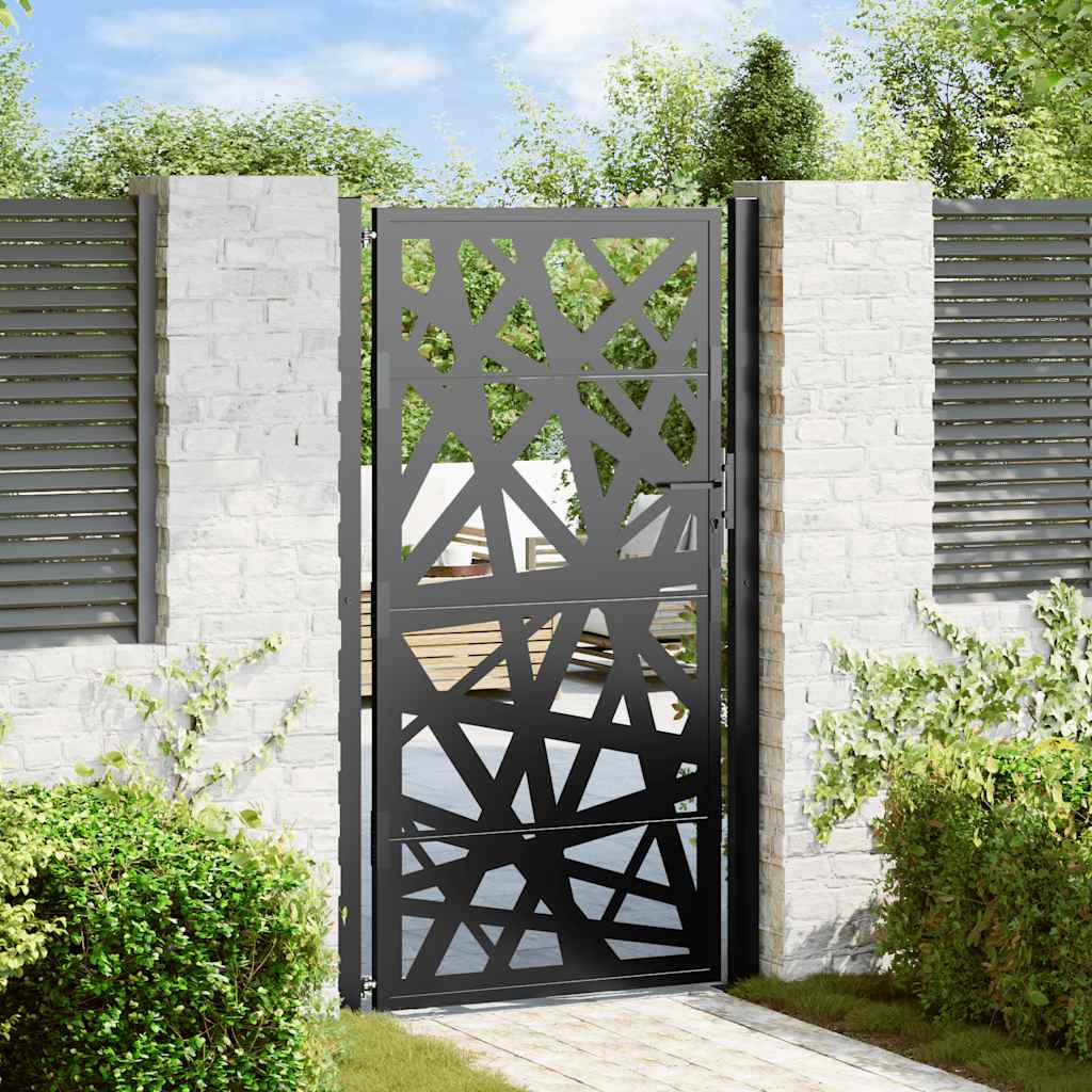 vidaXL Poort met lichtontwerp 100x100 cm staal zwart