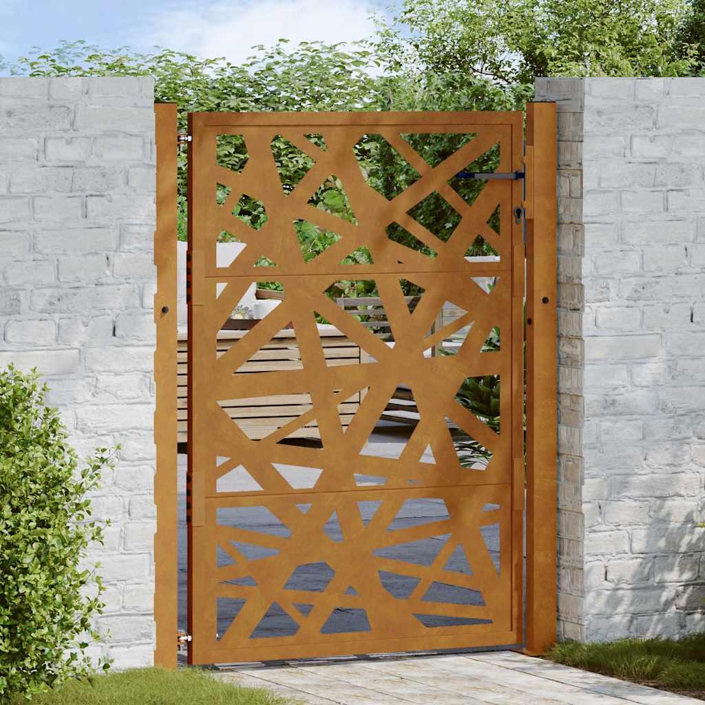 vidaXL Poort met lichtontwerp 100x100 cm staal zwart