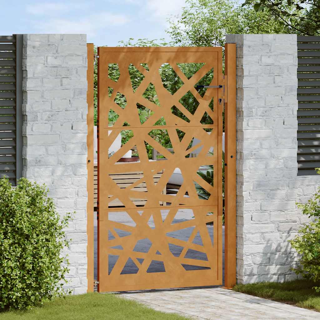vidaXL Poort met lichtontwerp 100x100 cm staal zwart