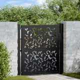 vidaXL Poort met lichtontwerp 100x100 cm staal zwart