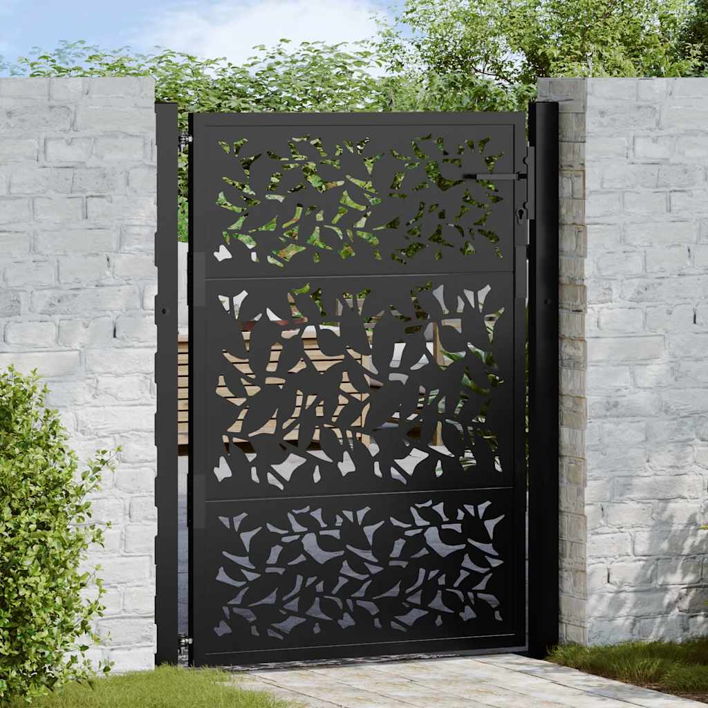 vidaXL Poort met lichtontwerp 100x100 cm staal zwart