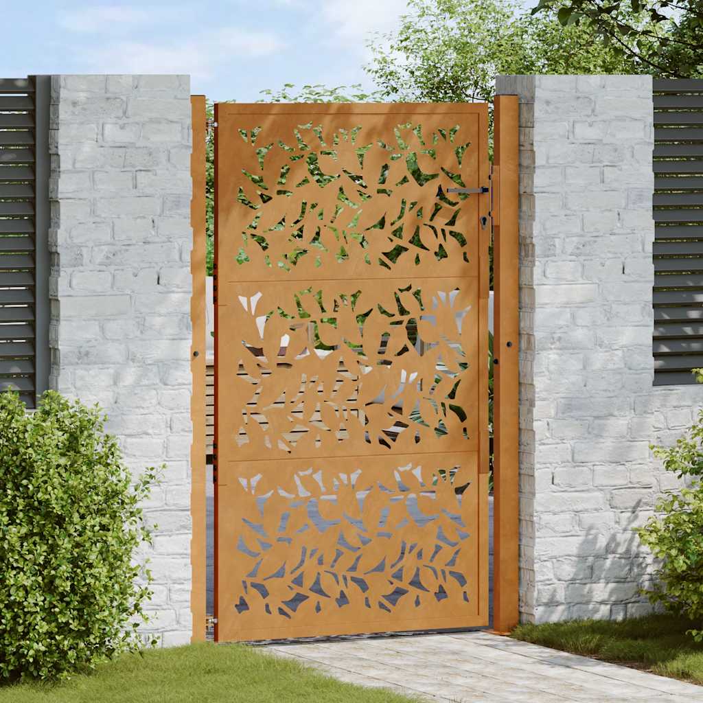 vidaXL Poort met lichtontwerp 100x100 cm staal zwart