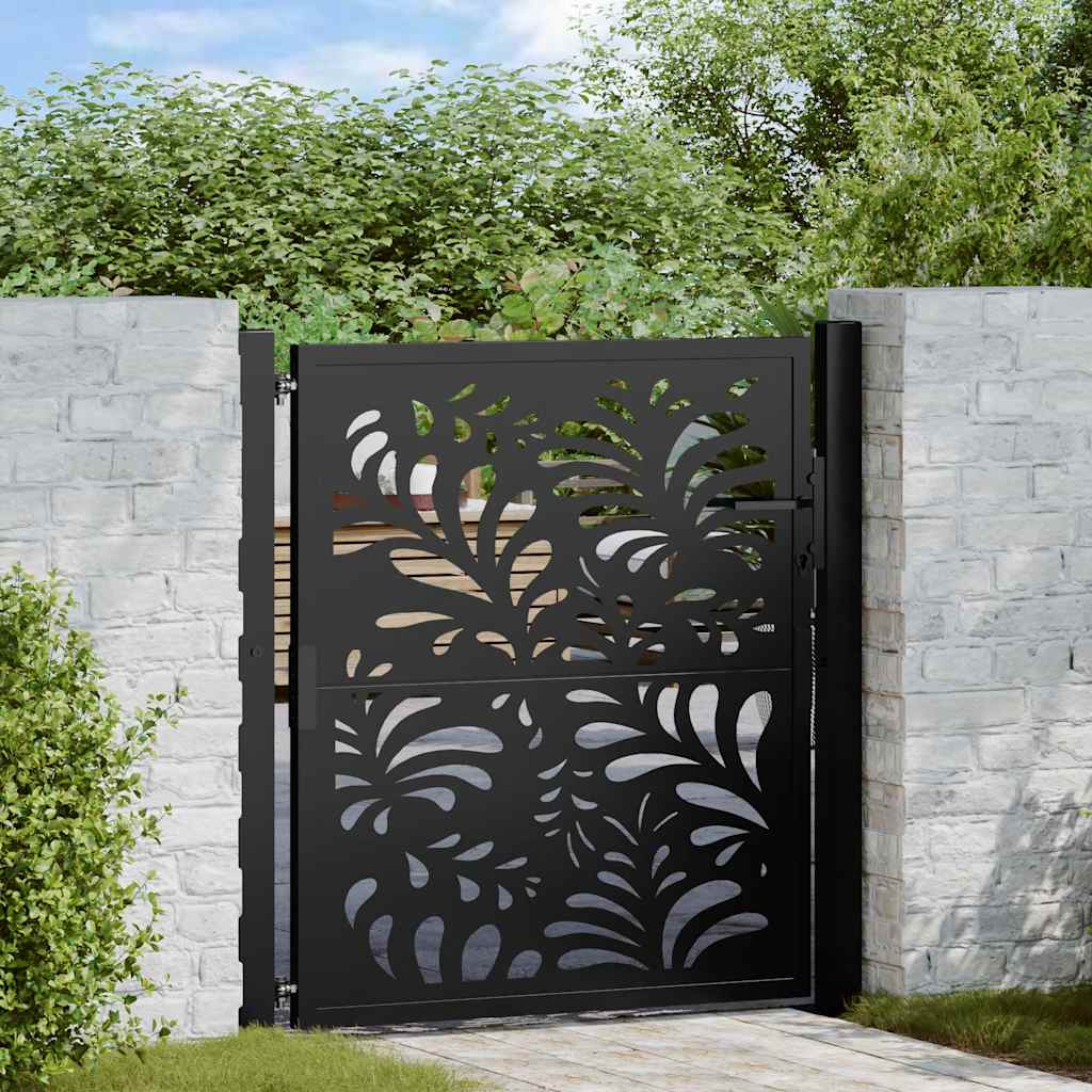 vidaXL Poort met lichtontwerp 100x100 cm staal zwart