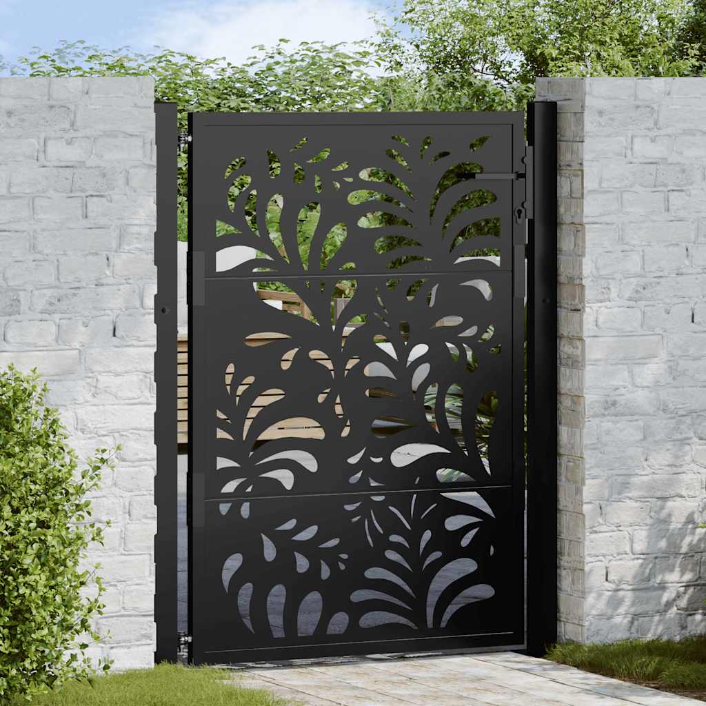 vidaXL Poort met lichtontwerp 100x100 cm staal zwart