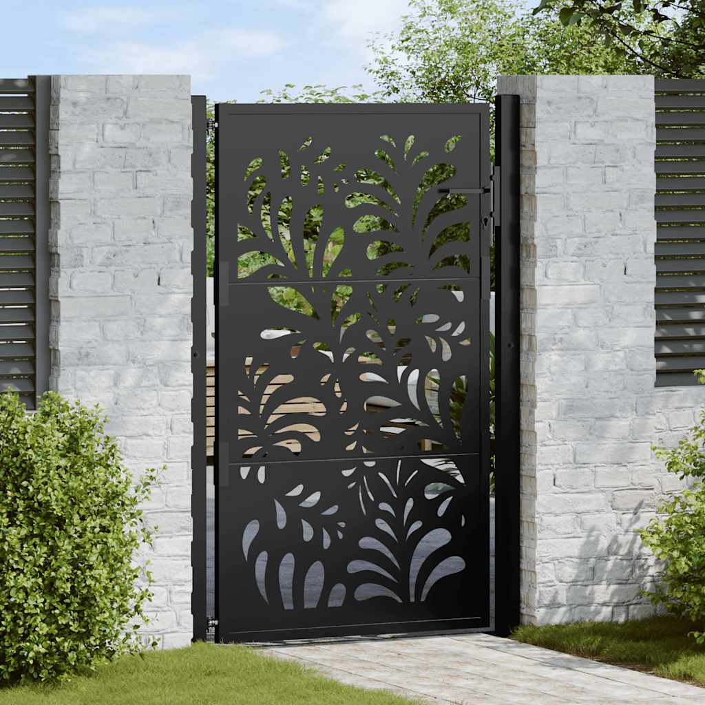 vidaXL Poort met lichtontwerp 100x100 cm staal zwart