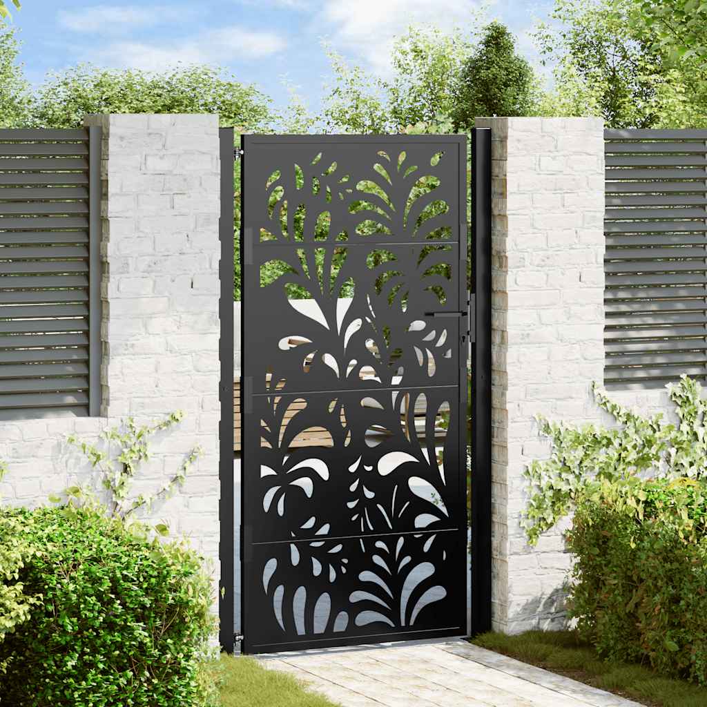 vidaXL Poort met lichtontwerp 100x100 cm staal zwart