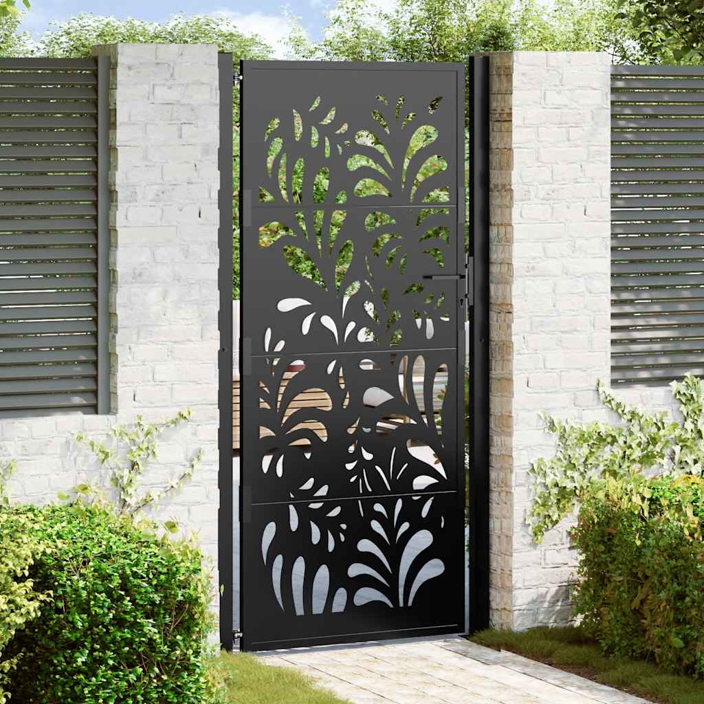 vidaXL Poort met lichtontwerp 100x100 cm staal zwart