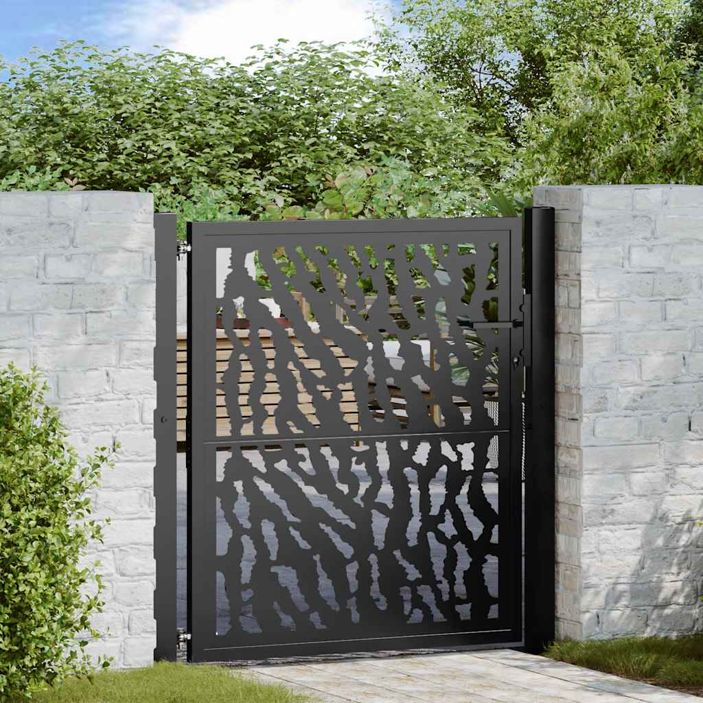 vidaXL Poort met lichtontwerp 100x100 cm staal zwart