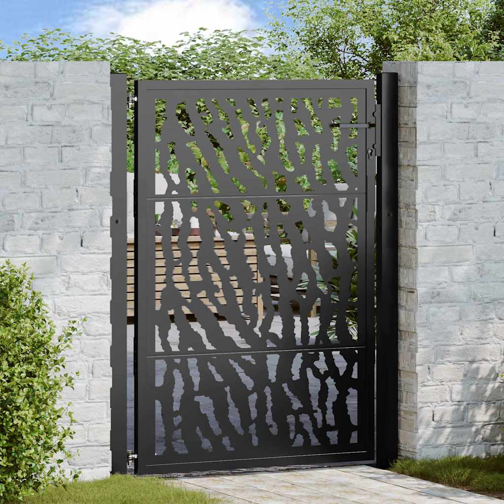 vidaXL Poort met lichtontwerp 100x100 cm staal zwart