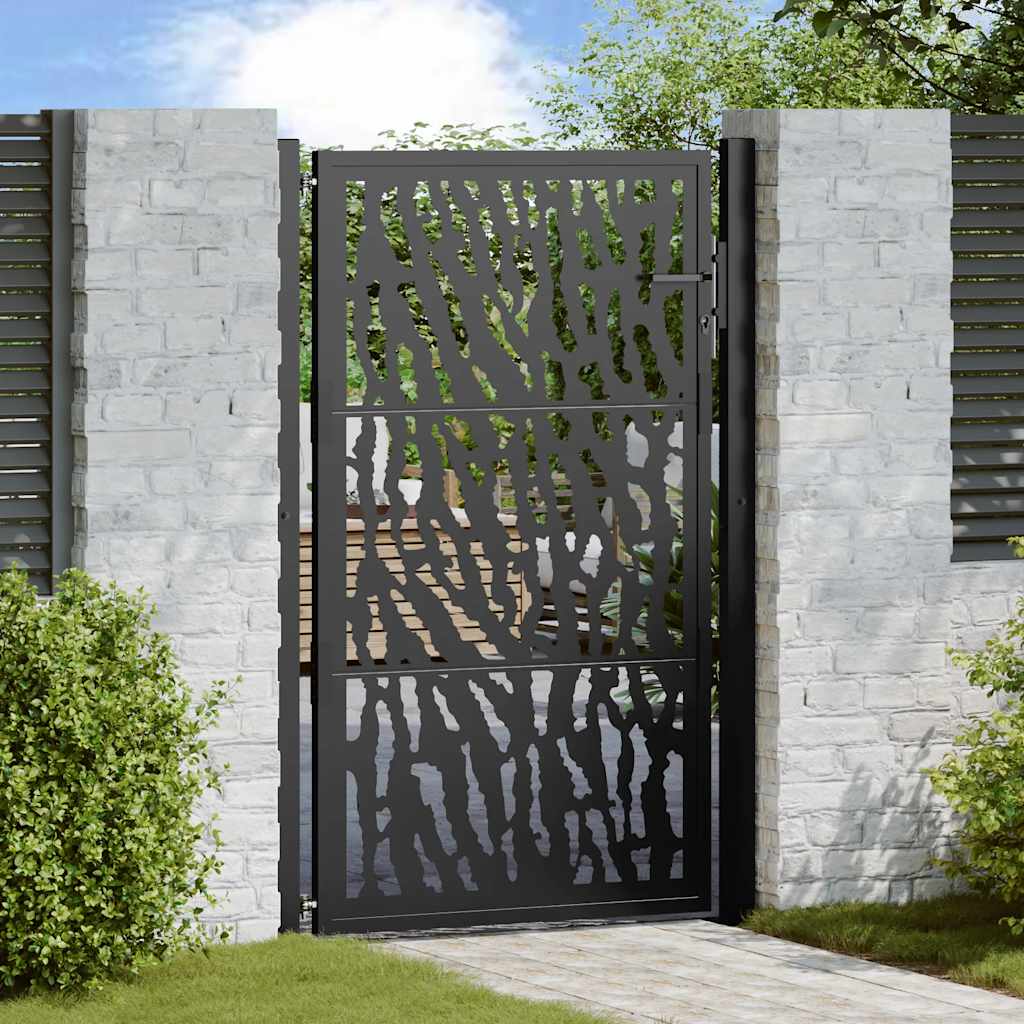 vidaXL Poort met lichtontwerp 100x100 cm staal zwart