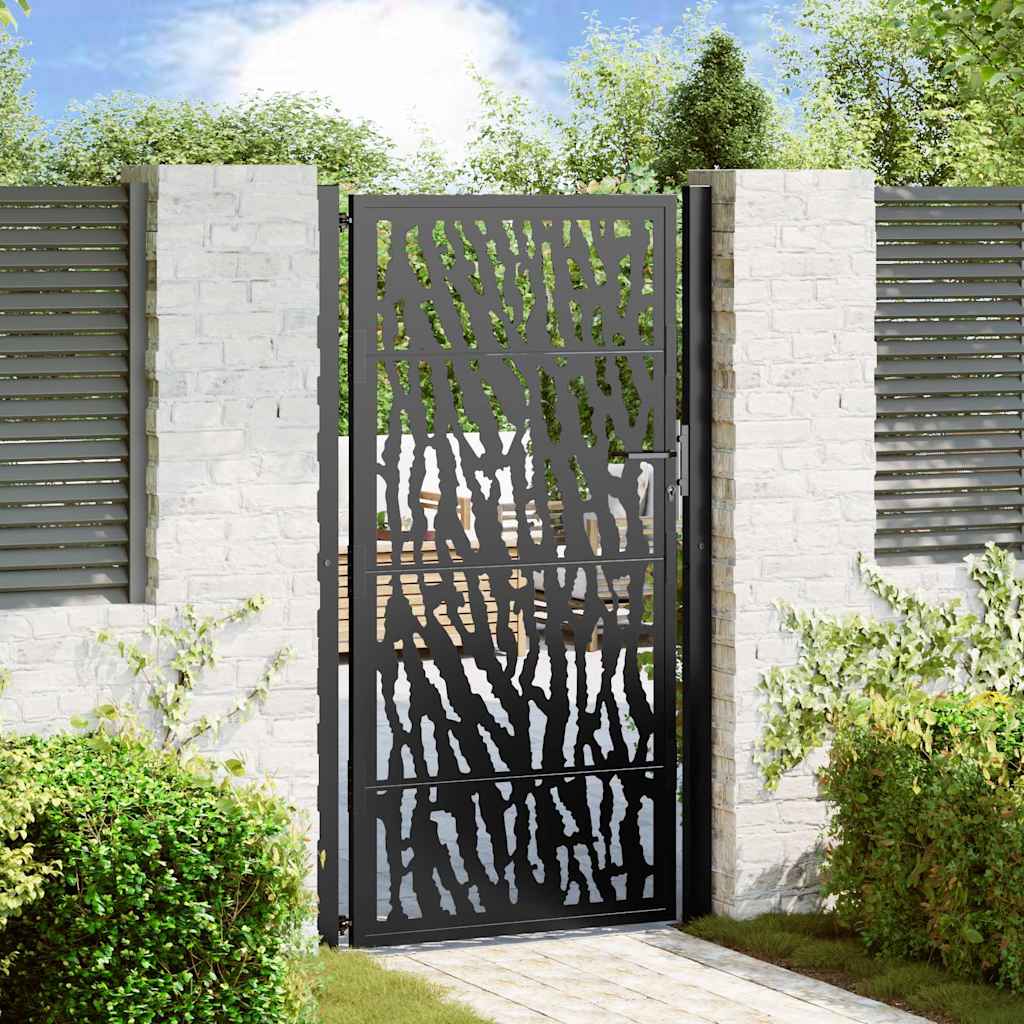 vidaXL Poort met lichtontwerp 100x100 cm staal zwart
