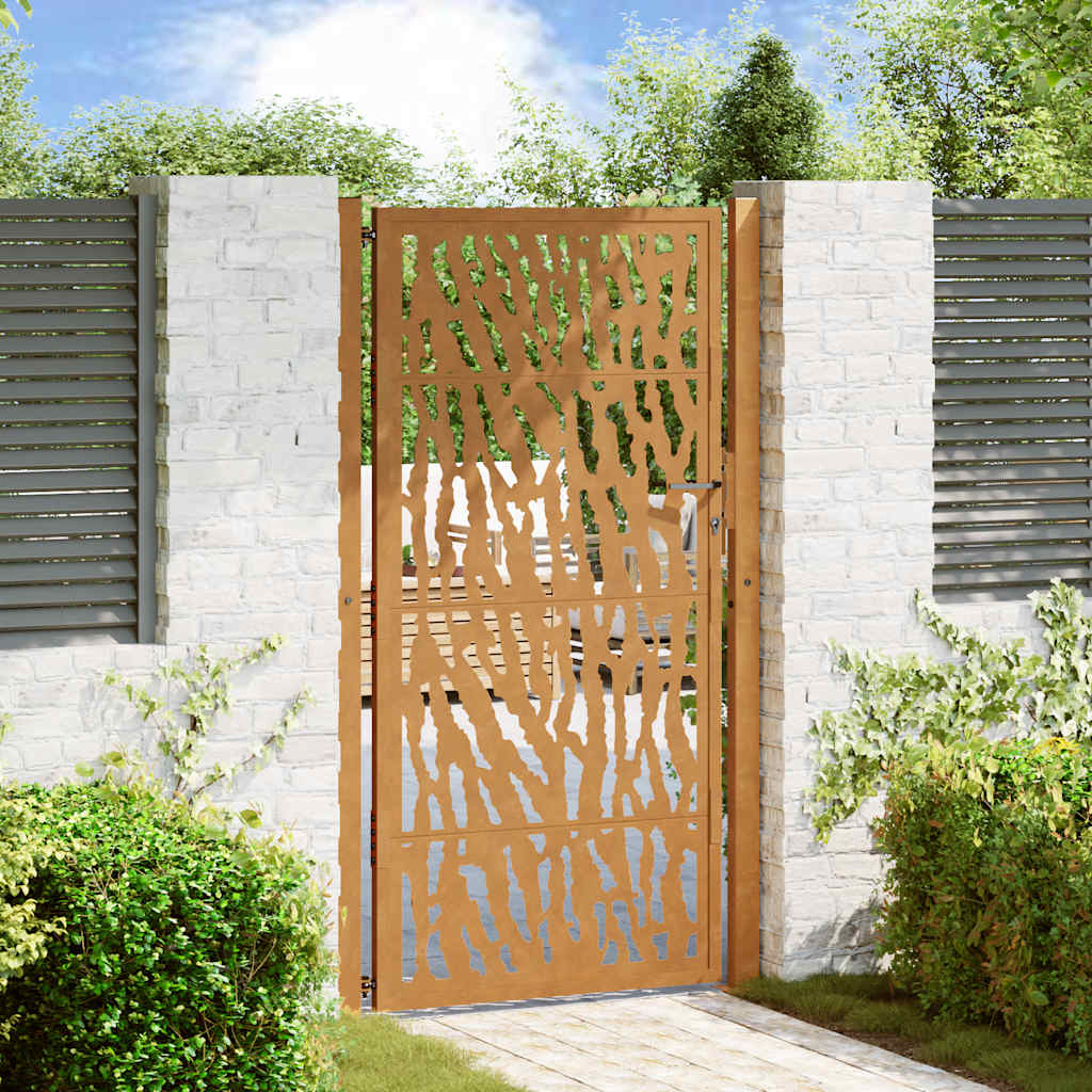 vidaXL Poort met lichtontwerp 100x100 cm staal zwart