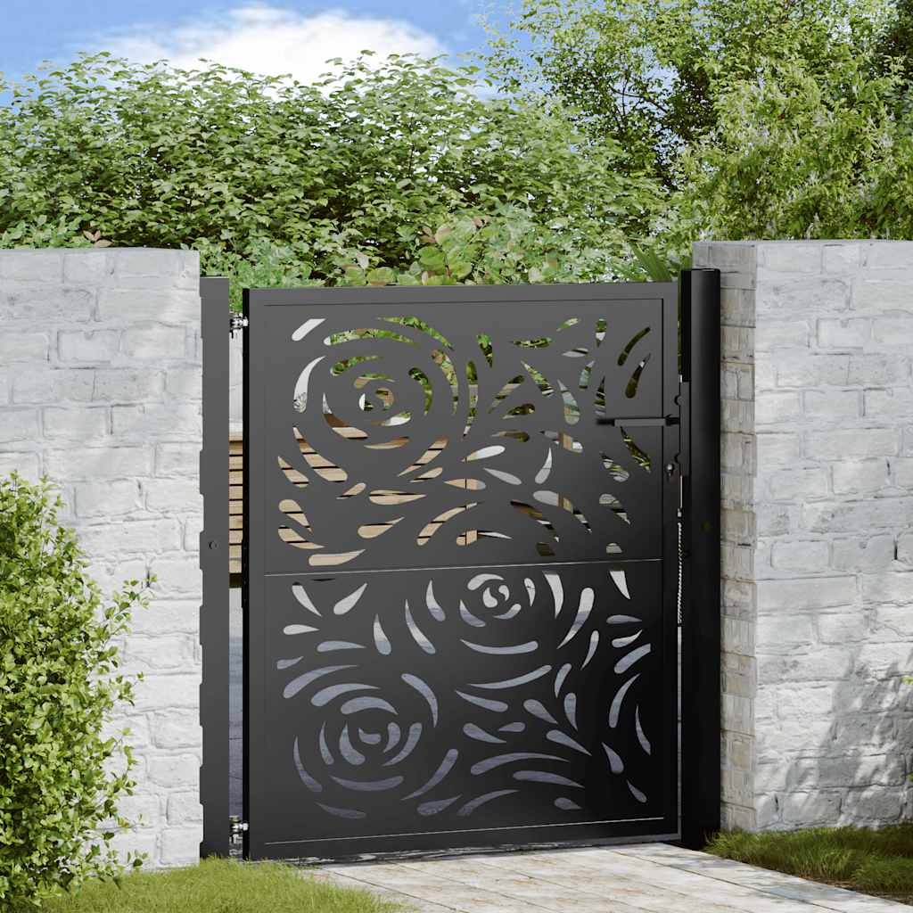 vidaXL Poort met lichtontwerp 100x100 cm staal zwart
