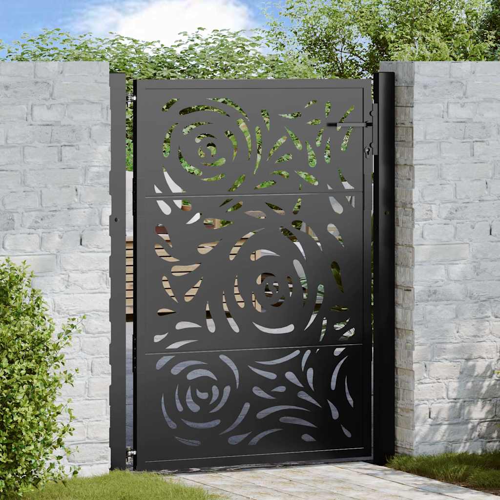 vidaXL Poort met lichtontwerp 100x100 cm staal zwart