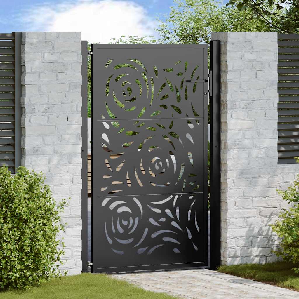 vidaXL Poort met lichtontwerp 100x100 cm staal zwart