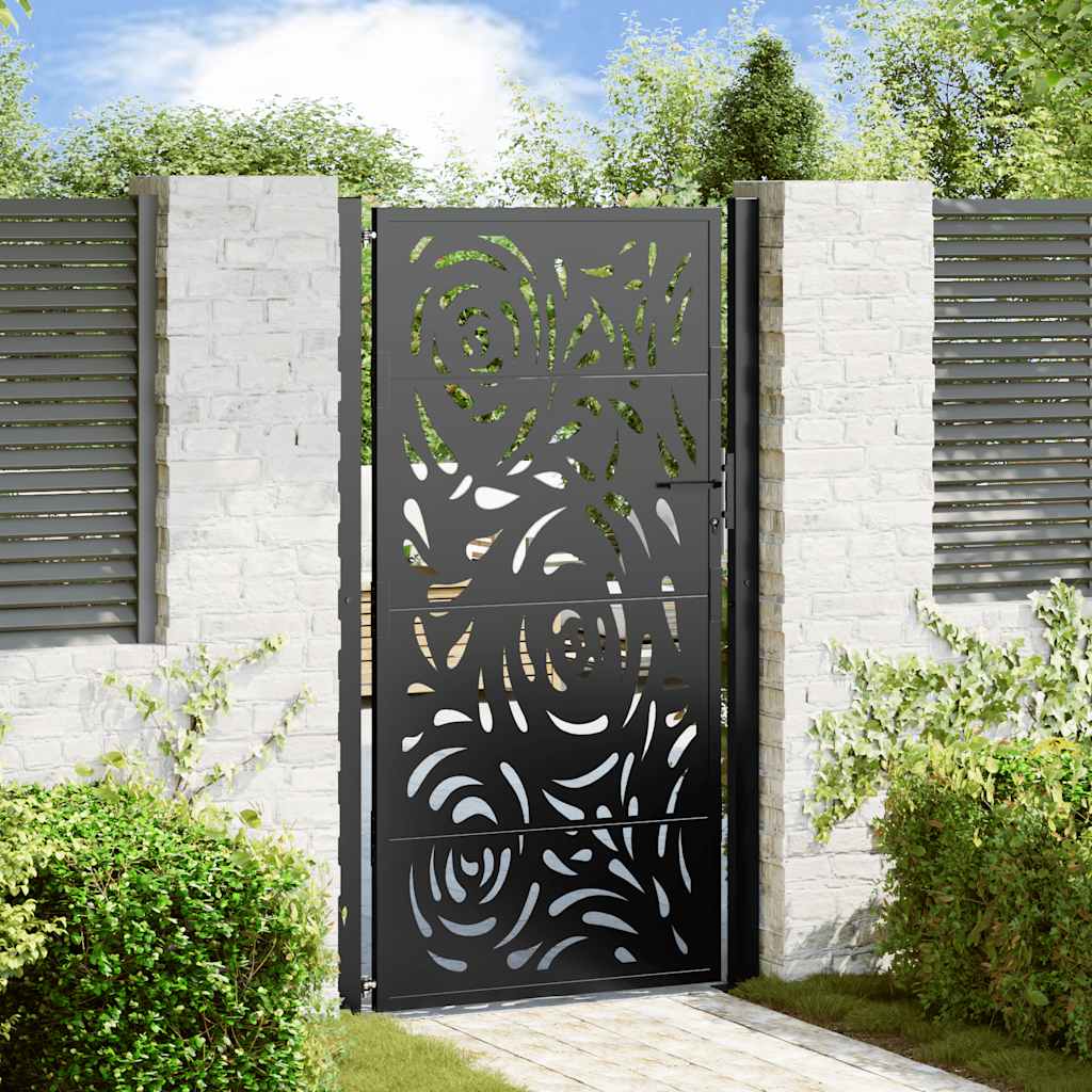 vidaXL Poort met lichtontwerp 100x100 cm staal zwart