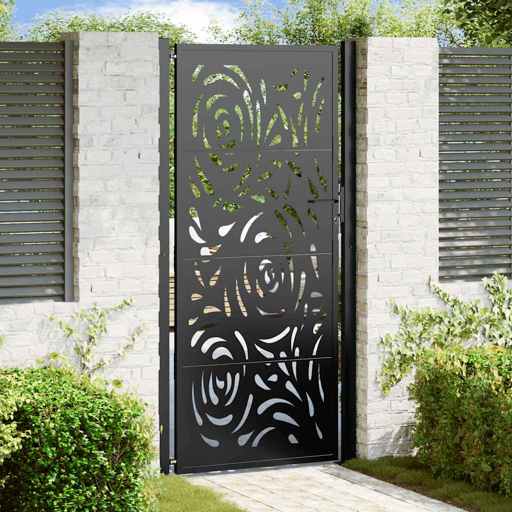 vidaXL Poort met lichtontwerp 100x100 cm staal zwart