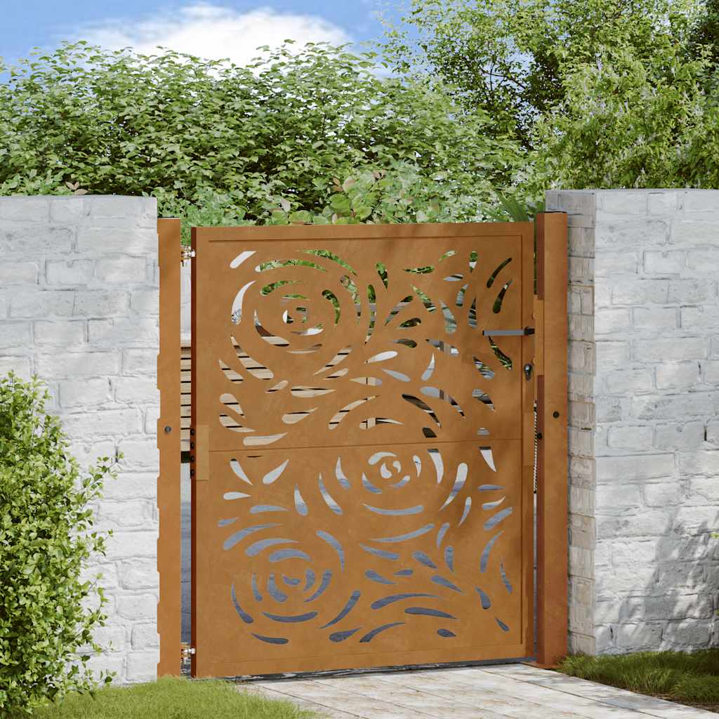 vidaXL Poort met lichtontwerp 100x100 cm staal zwart