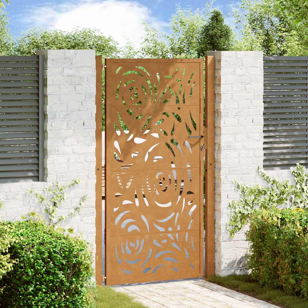 vidaXL Poort met lichtontwerp 100x100 cm staal zwart