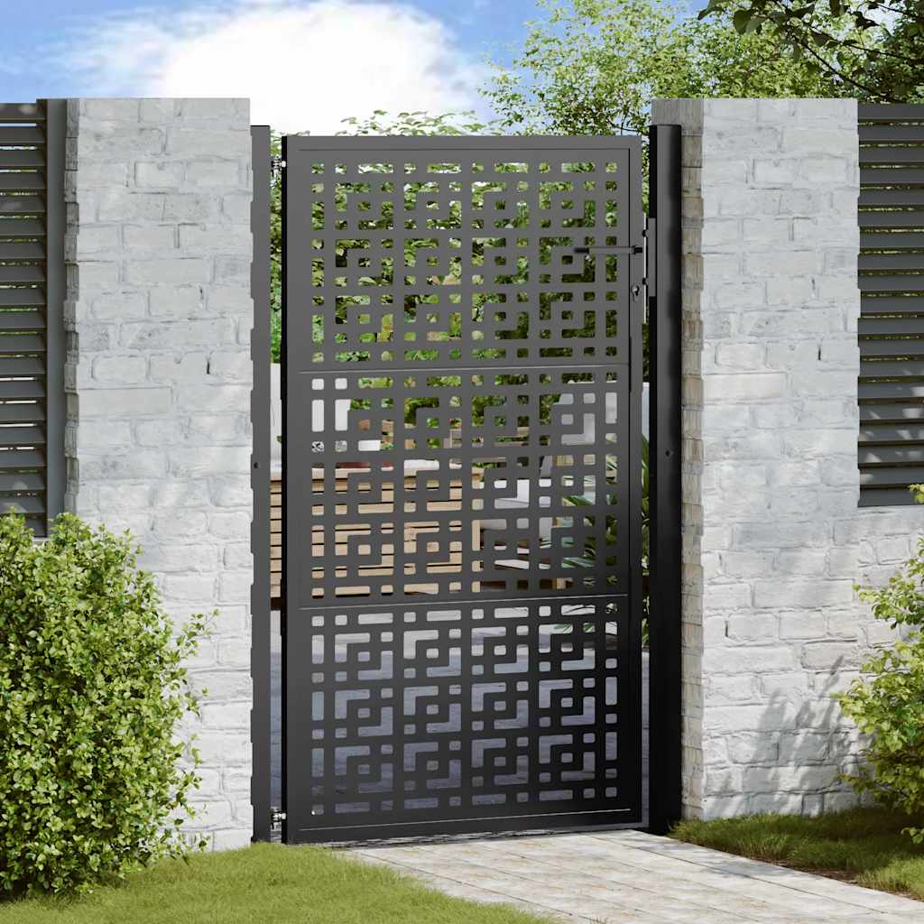 vidaXL Poort met lichtontwerp 100x100 cm staal zwart