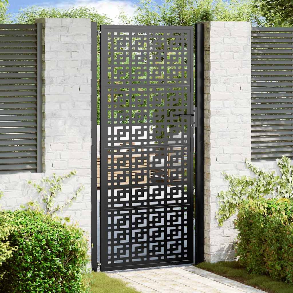vidaXL Poort met lichtontwerp 100x100 cm staal zwart