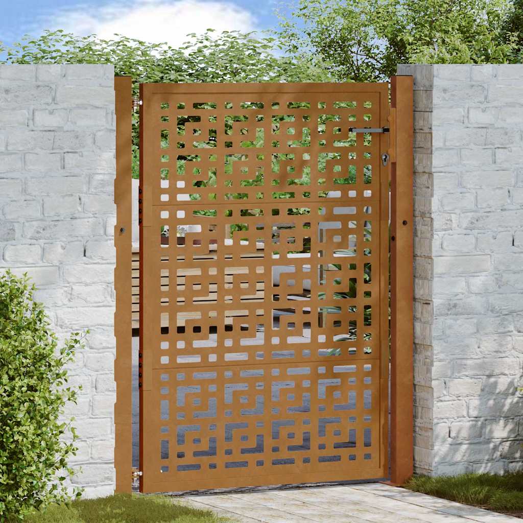 vidaXL Poort met lichtontwerp 100x100 cm staal zwart