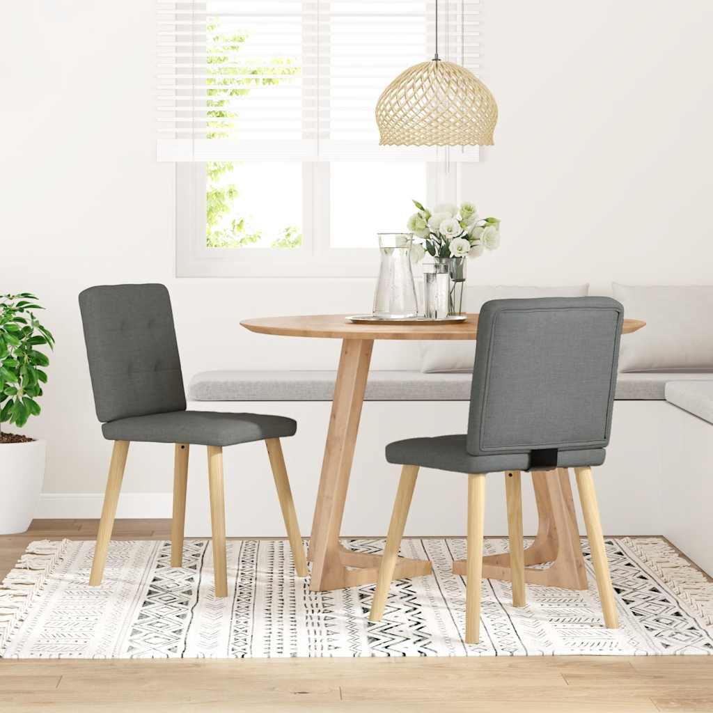 vidaXL Eetkamerstoelen 4 st stof lichtgrijs