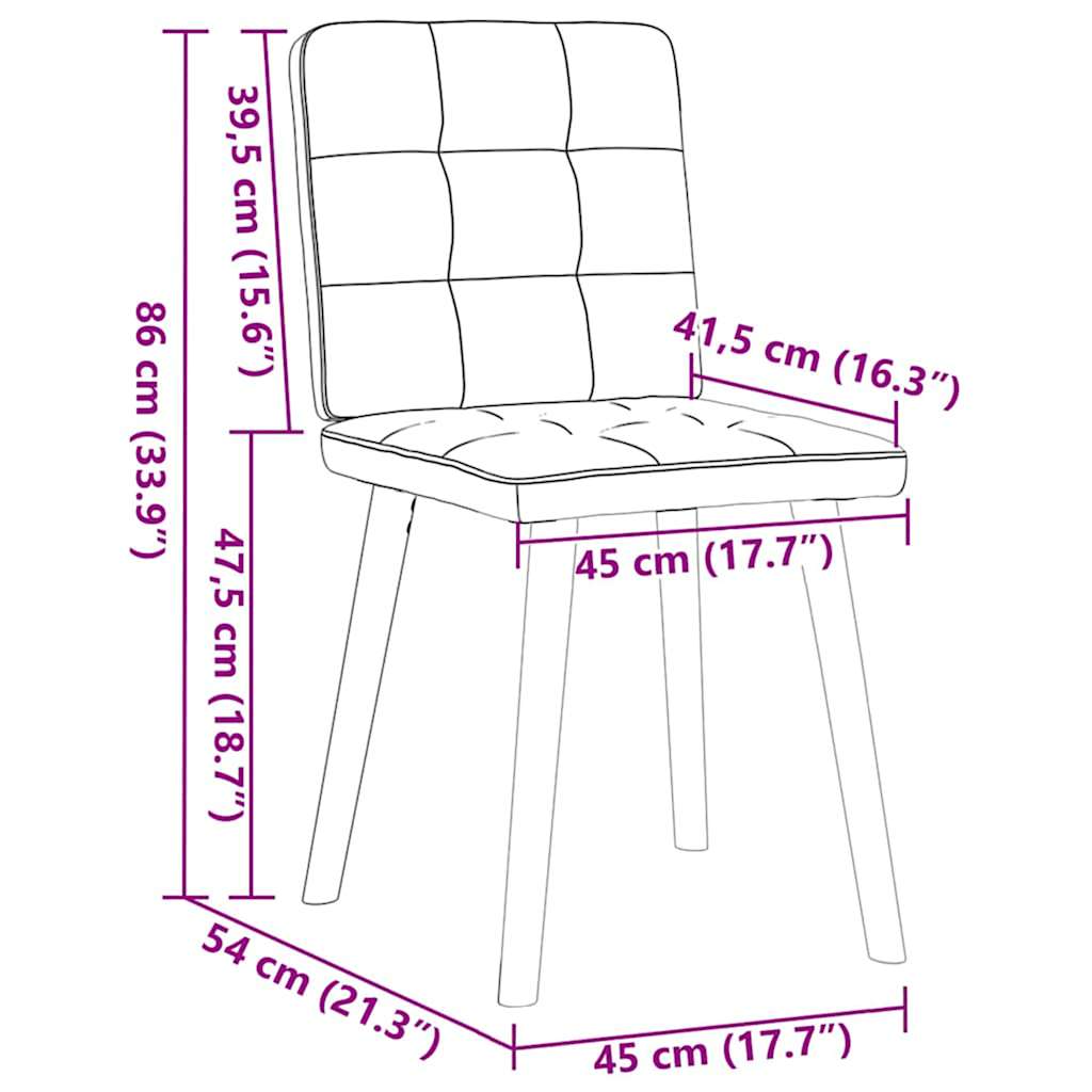 vidaXL Eetkamerstoelen 4 st stof lichtgrijs