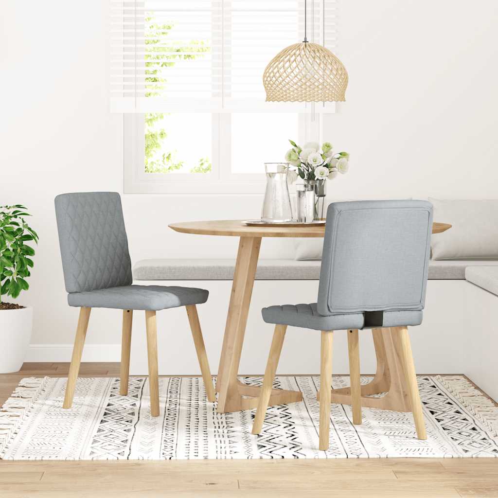 vidaXL Dining Chairs 4 pcs fabric light grey