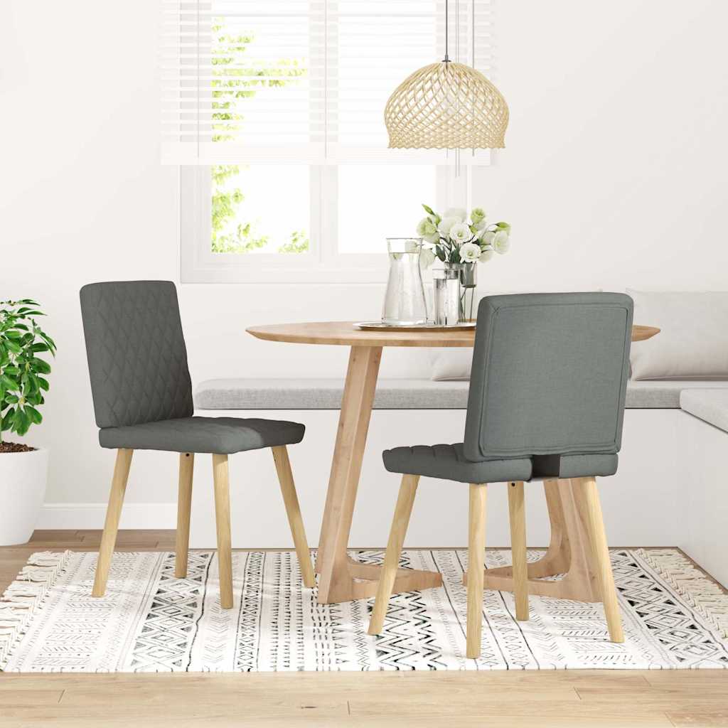 vidaXL Dining Chairs 4 pcs fabric light grey