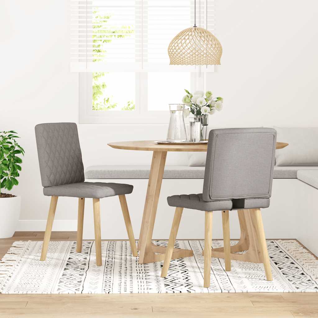 vidaXL Dining Chairs 4 pcs fabric light grey