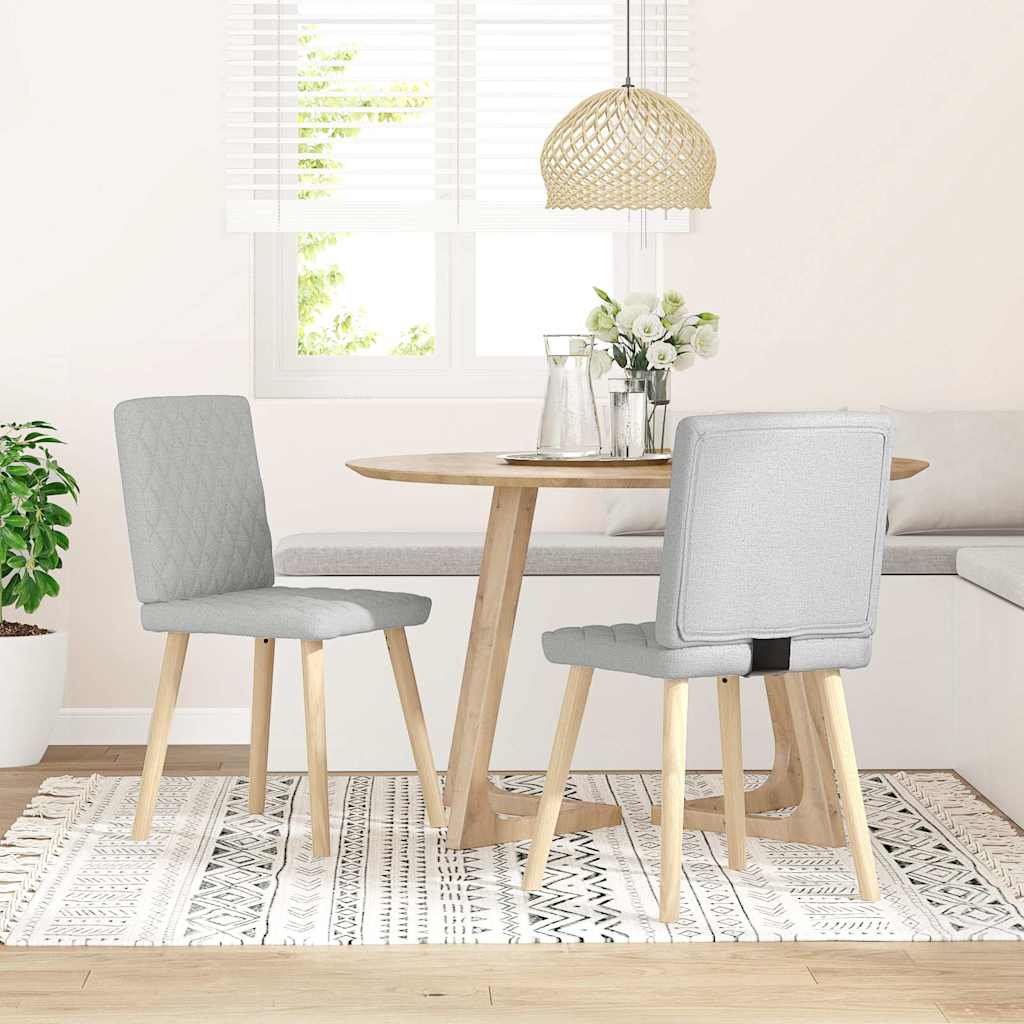 vidaXL Dining Chairs 4 pcs fabric light grey