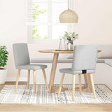 vidaXL Dining Chairs 4 pcs fabric light grey