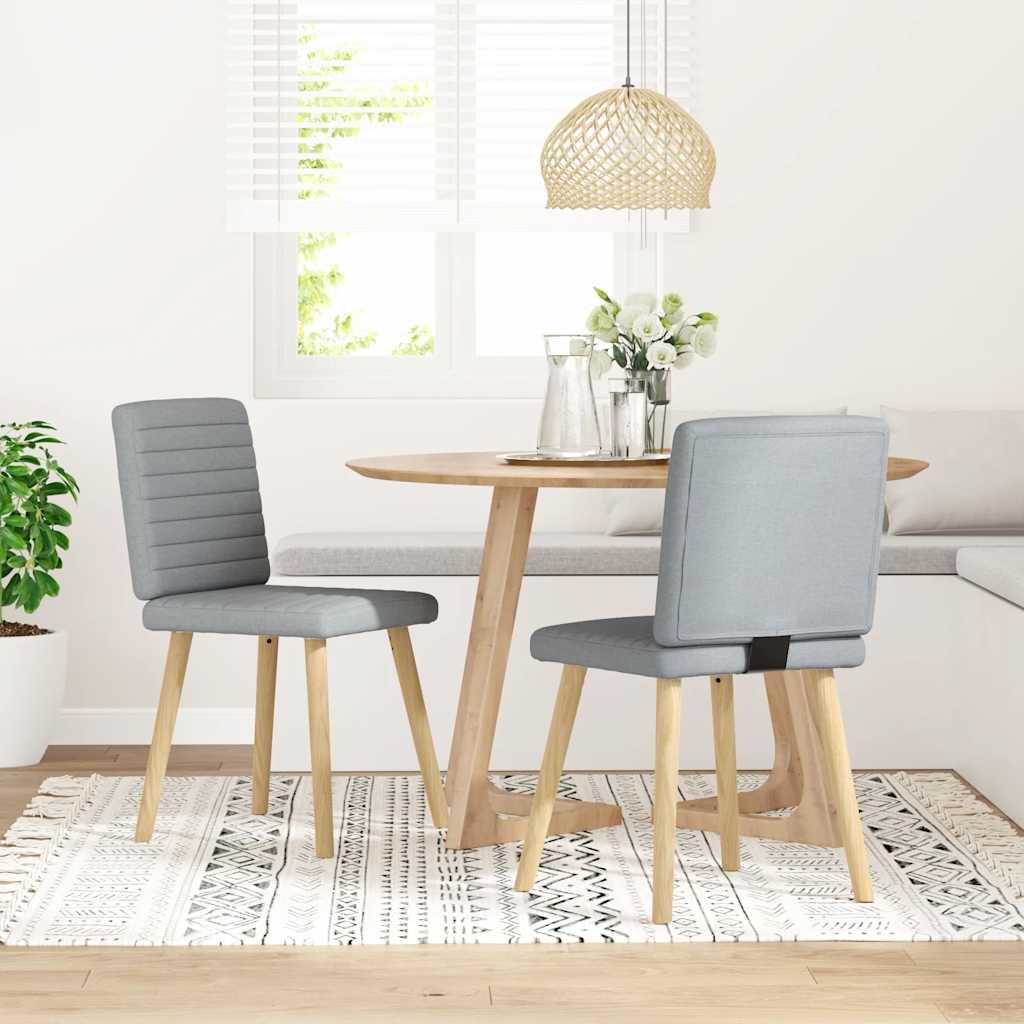vidaXL Eetkamerstoelen 4 st stof lichtgrijs