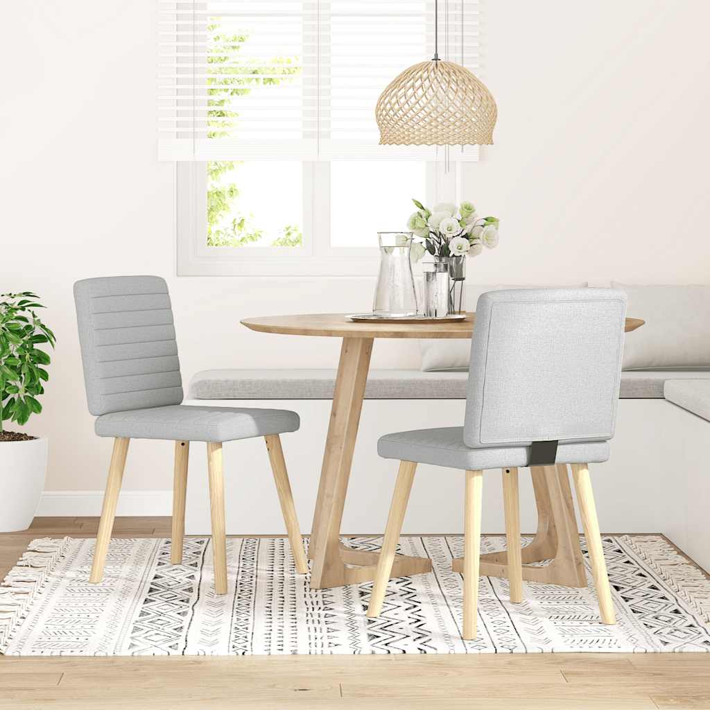 vidaXL Eetkamerstoelen 4 st stof lichtgrijs